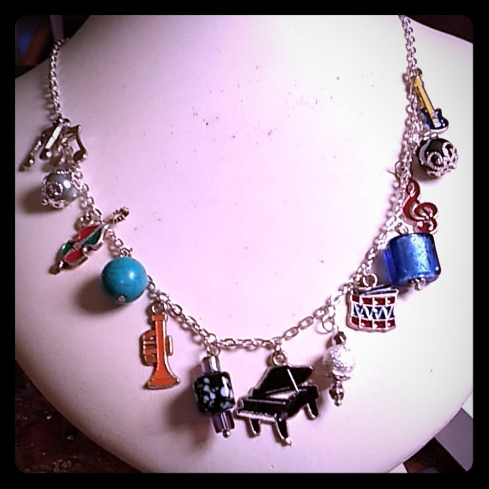 Musical charm necklace
